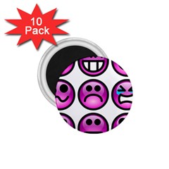 Chronic Pain Emoticons 1 75  Button Magnet (10 Pack) by FunWithFibro