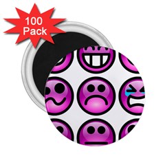 Chronic Pain Emoticons 2 25  Button Magnet (100 Pack) by FunWithFibro