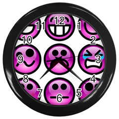 Chronic Pain Emoticons Wall Clock (black)