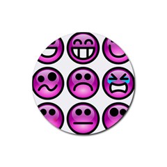 Chronic Pain Emoticons Drink Coaster (round) by FunWithFibro