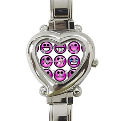 Chronic Pain Emoticons Heart Italian Charm Watch 