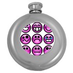 Chronic Pain Emoticons Hip Flask (Round) Front