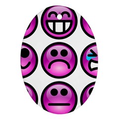 Chronic Pain Emoticons Oval Ornament (two Sides) by FunWithFibro