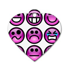 Chronic Pain Emoticons Dog Tag Heart (one Sided)  by FunWithFibro