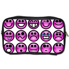 Chronic Pain Emoticons Travel Toiletry Bag (two Sides) by FunWithFibro