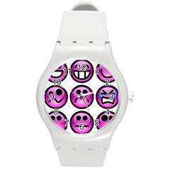 Chronic Pain Emoticons Plastic Sport Watch (medium) by FunWithFibro