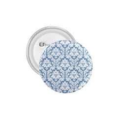 White On Light Blue Damask 1 75  Button