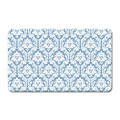 White On Light Blue Damask Magnet (rectangular) by Zandiepants