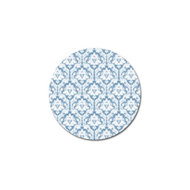 White On Light Blue Damask Golf Ball Marker 4 Pack