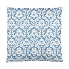 White On Light Blue Damask Cushion Case (single Sided)  by Zandiepants