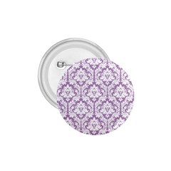 White On Lilac Damask 1 75  Button