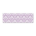 White On Lilac Damask Bumper Sticker Front