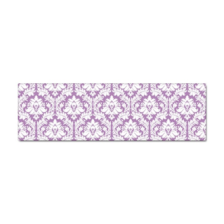 White On Lilac Damask Bumper Sticker