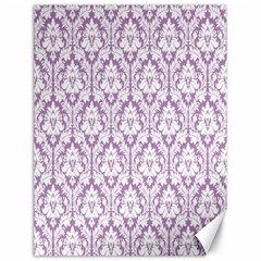 White On Lilac Damask Canvas 18  X 24  (unframed)