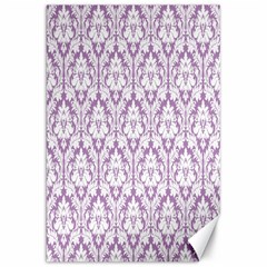 White On Lilac Damask Canvas 20  X 30  (unframed)