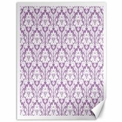 White On Lilac Damask Canvas 36  X 48  (unframed) by Zandiepants