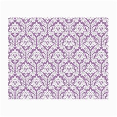 White On Lilac Damask Glasses Cloth (small, Two Sided)