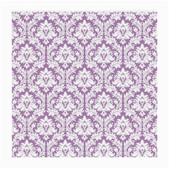 White On Lilac Damask Glasses Cloth (medium)