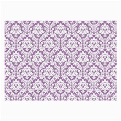 White On Lilac Damask Glasses Cloth (large)