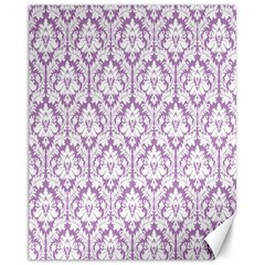 White On Lilac Damask Canvas 11  X 14  (unframed)