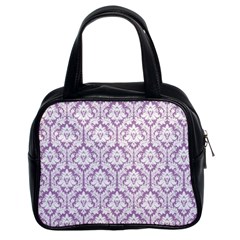 Lilac Damask Pattern Classic Handbag (two Sides) by Zandiepants