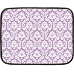 Lilac Damask Pattern Double Sided Fleece Blanket (Mini) 35 x27  Blanket Back