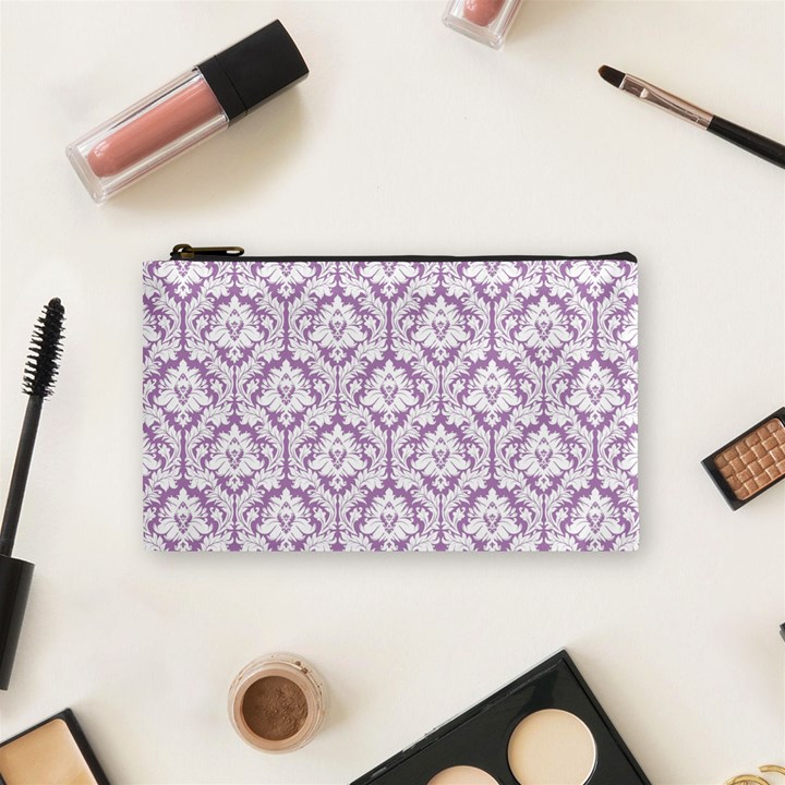 Lilac Damask Pattern Cosmetic Bag (Small)