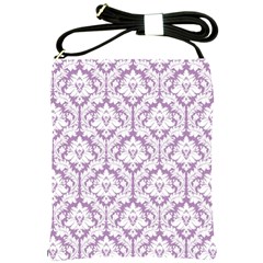 Lilac Damask Pattern Shoulder Sling Bag