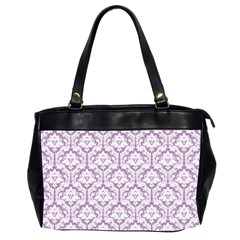 Lilac Damask Pattern Oversize Office Handbag (2 Sides) by Zandiepants