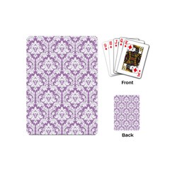 White On Lilac Damask Playing Cards (mini) by Zandiepants