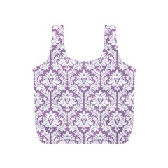 Lilac Damask Pattern Full Print Recycle Bag (s) by Zandiepants