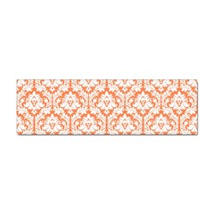 White On Orange Damask Bumper Sticker