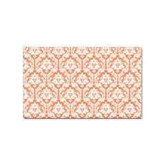 White On Orange Damask Sticker 10 Pack (rectangle)