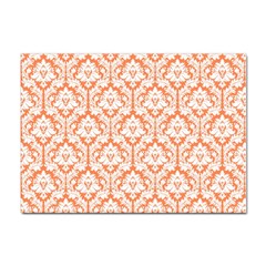 White On Orange Damask A4 Sticker 100 Pack by Zandiepants