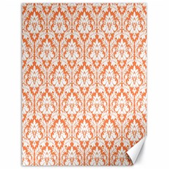 White On Orange Damask Canvas 18  X 24  (unframed)