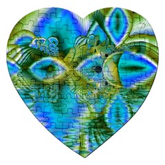 Mystical Spring, Abstract Crystal Renewal Jigsaw Puzzle (heart) by DianeClancy