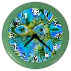 Mystical Spring, Abstract Crystal Renewal Wall Clock (color) by DianeClancy