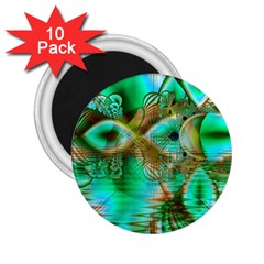 Spring Leaves, Abstract Crystal Flower Garden 2 25  Button Magnet (10 Pack) by DianeClancy