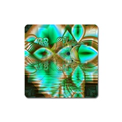 Spring Leaves, Abstract Crystal Flower Garden Magnet (square) by DianeClancy