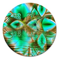 Spring Leaves, Abstract Crystal Flower Garden Magnet 5  (round) by DianeClancy