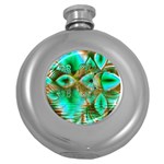 Spring Leaves, Abstract Crystal Flower Garden Hip Flask (Round) Front