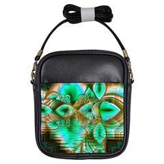 Spring Leaves, Abstract Crystal Flower Garden Girl s Sling Bag