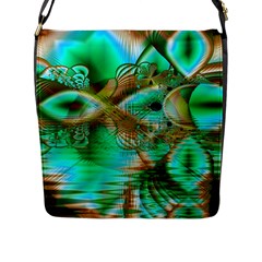 Spring Leaves, Abstract Crystal Flower Garden Flap Closure Messenger Bag (large) by DianeClancy