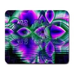 Evening Crystal Primrose, Abstract Night Flowers Large Mouse Pad (rectangle) by DianeClancy