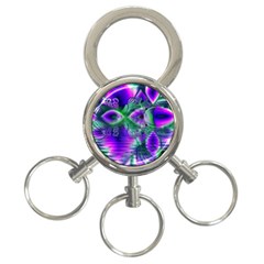 Evening Crystal Primrose, Abstract Night Flowers 3-ring Key Chain by DianeClancy