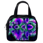 Evening Crystal Primrose, Abstract Night Flowers Classic Handbag (One Side) Front