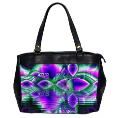 Evening Crystal Primrose, Abstract Night Flowers Oversize Office Handbag (two Sides) by DianeClancy