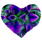 Evening Crystal Primrose, Abstract Night Flowers 19  Premium Heart Shape Cushion Front