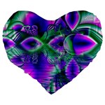 Evening Crystal Primrose, Abstract Night Flowers 19  Premium Heart Shape Cushion Back