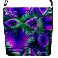 Evening Crystal Primrose, Abstract Night Flowers Flap Closure Messenger Bag (small) by DianeClancy